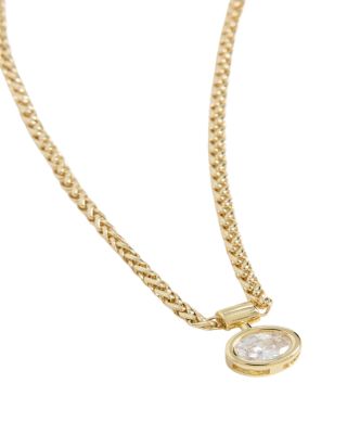 Bezel Solitaire Necklace, 16.25"
