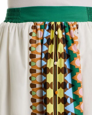 Pull On Button Front Skirt