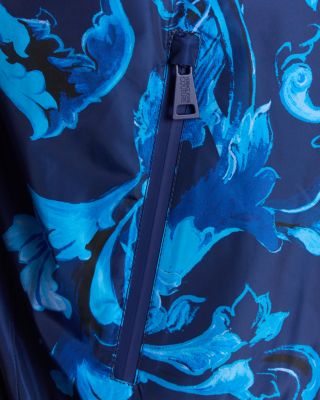 Printed Zip Front Hooded Jacket