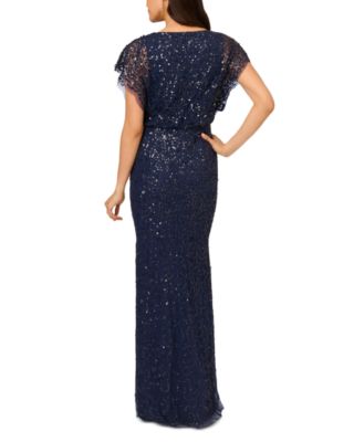 Beaded Mesh Mermaid Long Dress