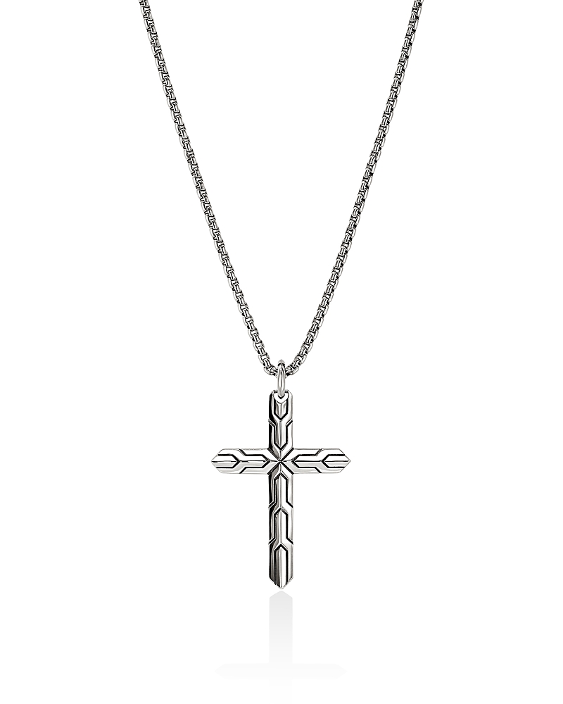 John Hardy Icon 50 Cross Pendant Necklace In Silver