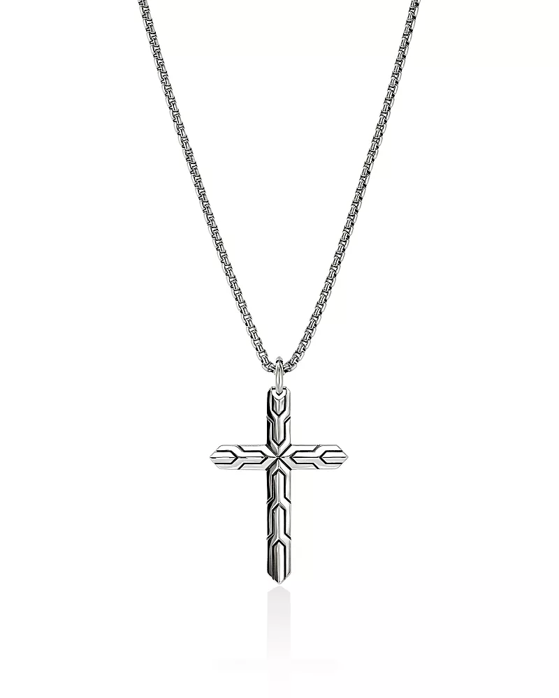 John Hardy Sterling Silver Icon 50 Cross Pendant Necklace, 18