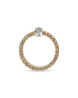 14K Yellow Gold Diamond Icon Link Ring