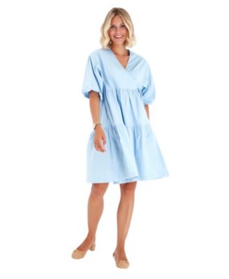 Waterfall Tie Waist A-Line Maternity/Nursing Wrap Dress