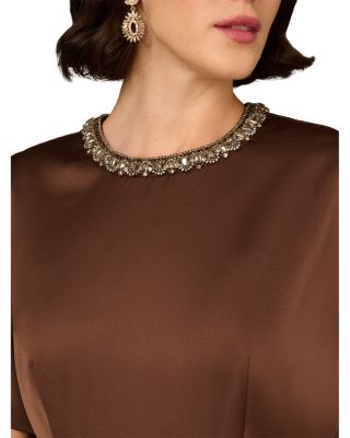 Crepe Back Satin Midi Dress