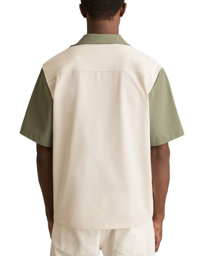 Peza Textured Color Block Cuban Shirt
