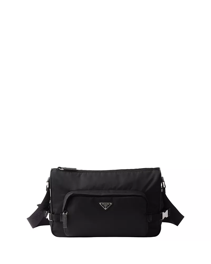 Prada Large Re-Nylon and Saffiano Leather Shoulder Bag