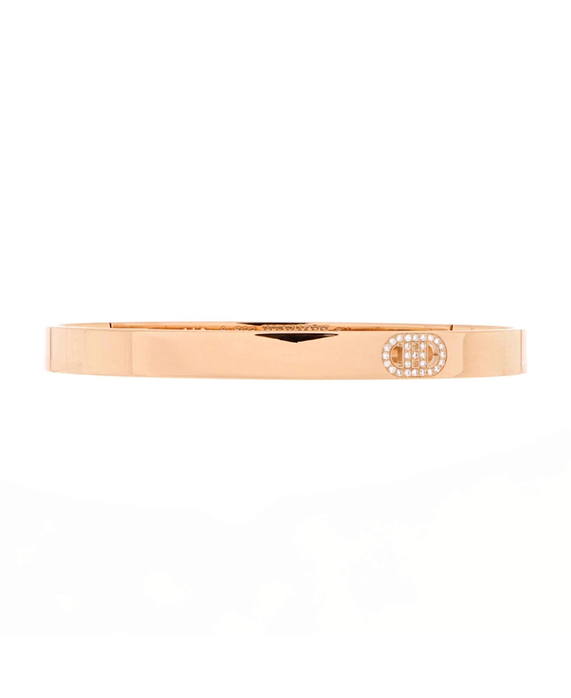 PRE-OWNED HERMES PRE-OWNED HERMES SMALL H D'ANCRE BRACELET 18K ROSE GOLD WITH DIAMONDS