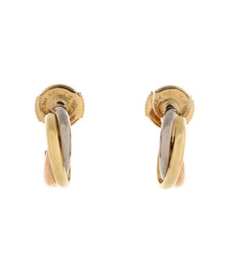 13mm Trinity Hoop Earrings 18K Tricolor Gold