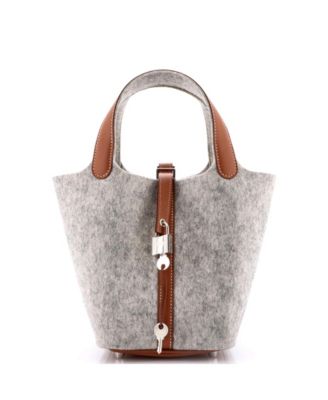Pre-Owned HERMÈS - PM Picotin Lock Bag Felt with Leather