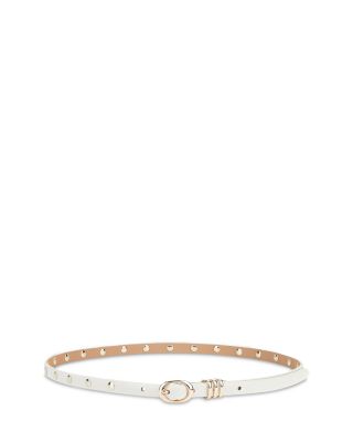 Women's Classic Studded Skinny Leather Belt