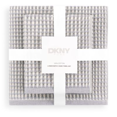 PURE Yarn Dyed Waffle Cotton Bath and Hand Towel 4-Piece Set