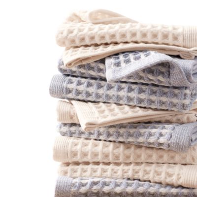 PURE Yarn Dyed Waffle Cotton 4-Piece Washcloth Set