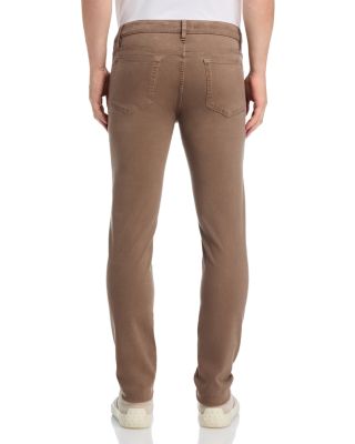 L'Homme Slim Brushed Twill Pants in Latte Brown