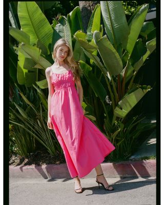 strapless open back dress French Connection Eco Crepe Ring Halterneck Dress in Pink