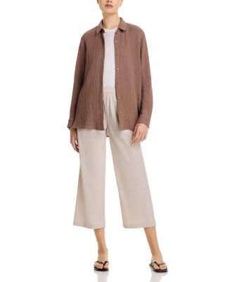 Stretch Jersey High Waisted Tapered Ankle Pants