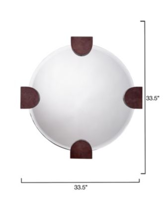  Quadrant Leather Round Wall Mirror
