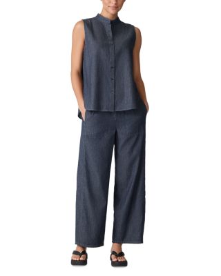 Mandarin Collar Sleeveless Shirt