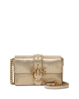 PINKO - Love One Mini Slouchy Shiny Suede Bag