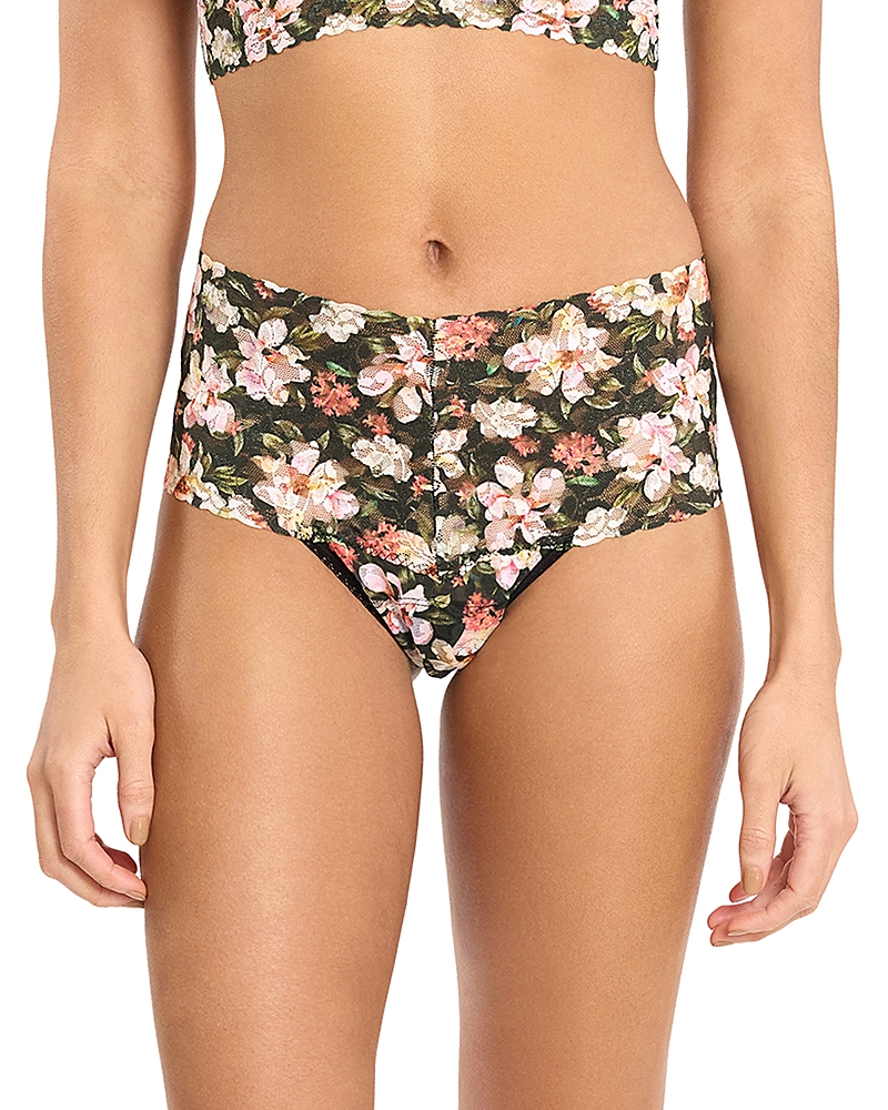 Hanky Panky Print High Waist Retro Thong In Green