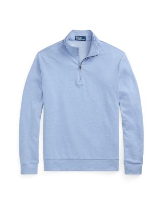Luxury Double Knit Jacquard Quarter Zip Pullover