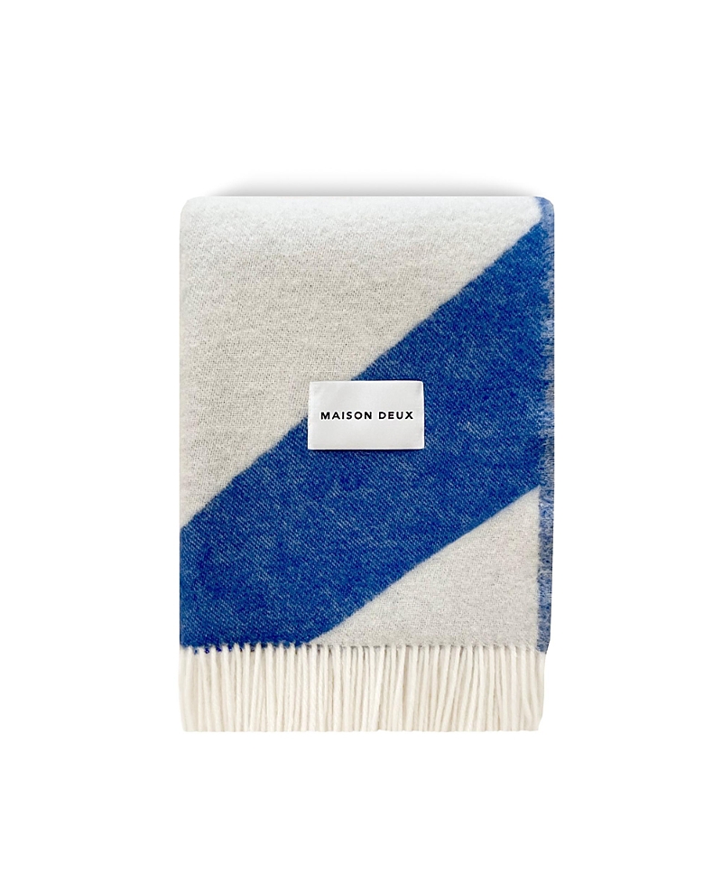 Maison Deux Swirl Cobalt Blanket, 4.25' X 6.5'
