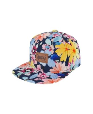 Deux par Deux - Girls' Printed Flowers Cap - Little Kid, Big Kid