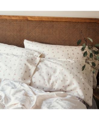 Posy Bud Linen Blend Pillowcase Pair, Standard