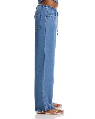 High Rise Drawstring Jeans in Medium Vintage Wash