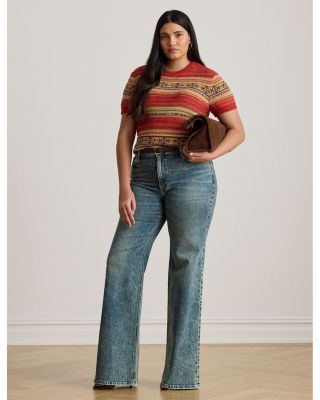 Geo Striped Short Sleeve Sweater