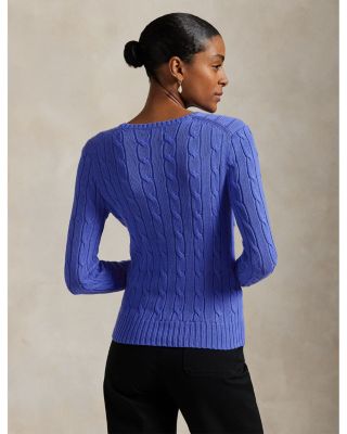 Cable Knit Cotton Crewneck Sweater