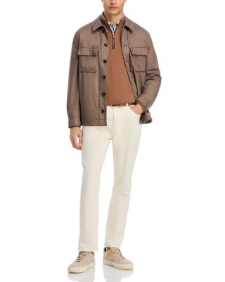 Autumn Crest Suede Trim Quarter Zip Sweater