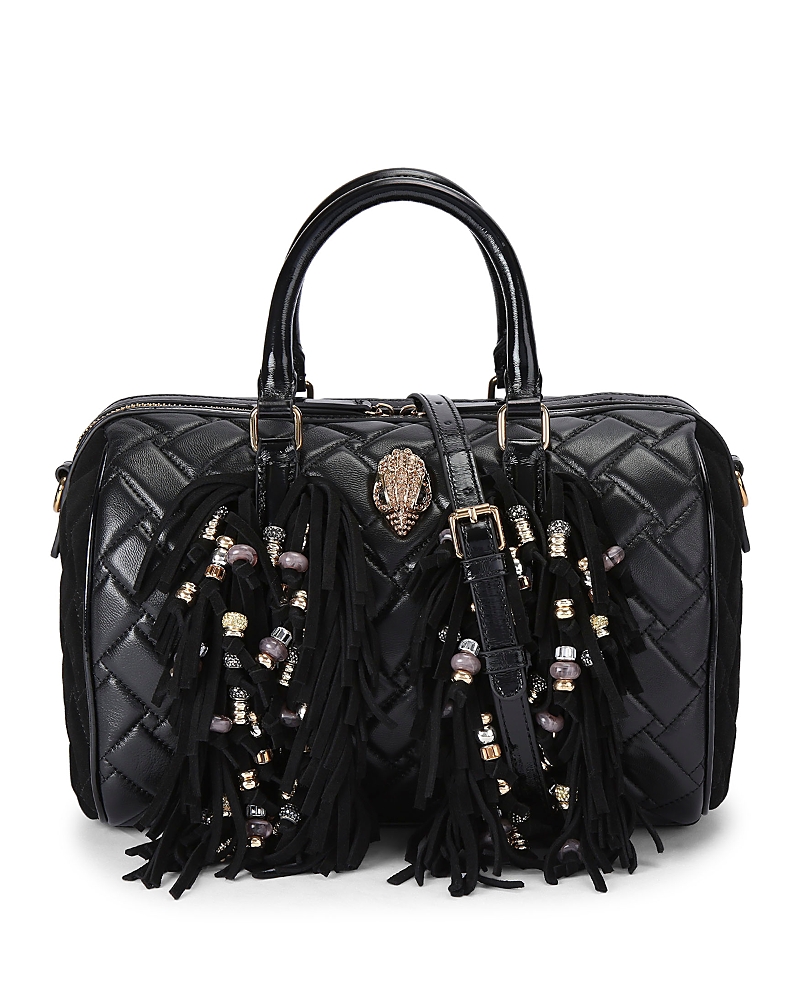 Kurt Geiger Kensington Boston Fringe Satchel In Black