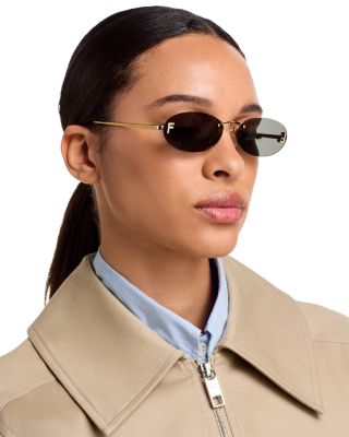 Rimless Round Sunglasses, 54mm