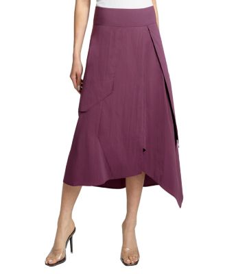 DEB Multi-Panel Asymmetric Midi Skirt in Stretch Cotton Blend