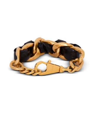  1945 Soft Chain and Leather Bracelet
