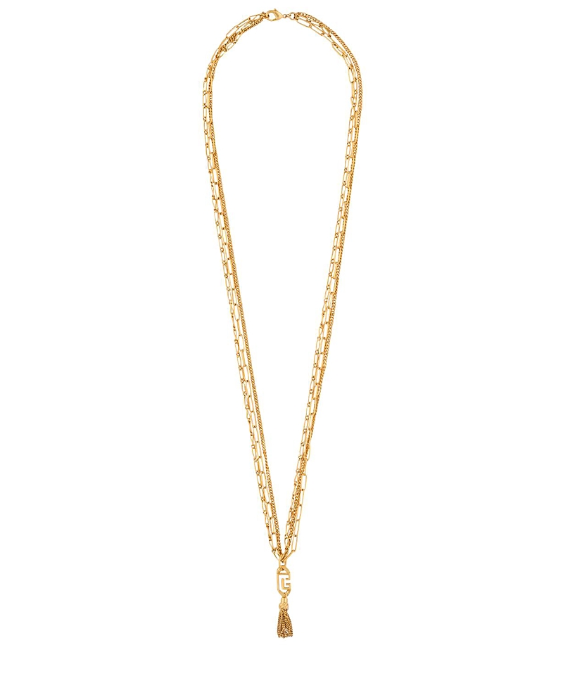 Balmain Sync Golden Brass Long Necklace