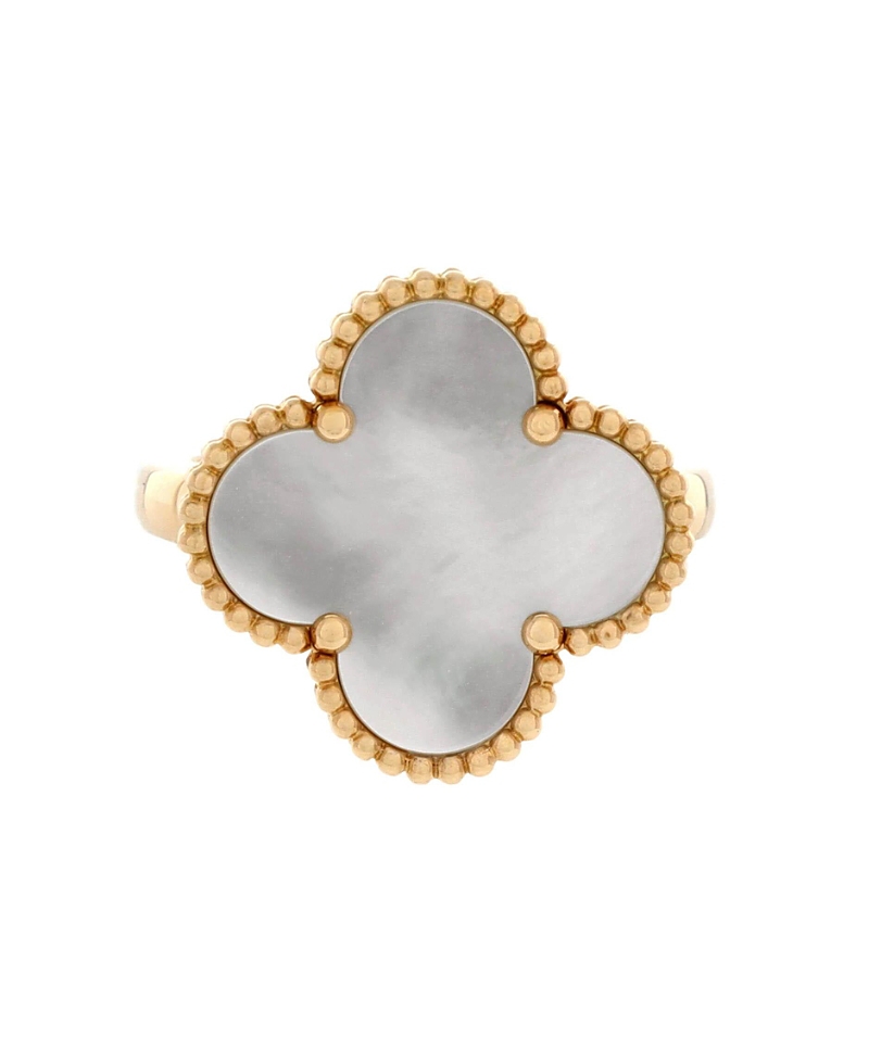 Pre-owned Pre-owned Van Cleef & Arpels Van Cleef & Arpels Magic Alhambra Ring 18k Gold With Mother Of Pearl