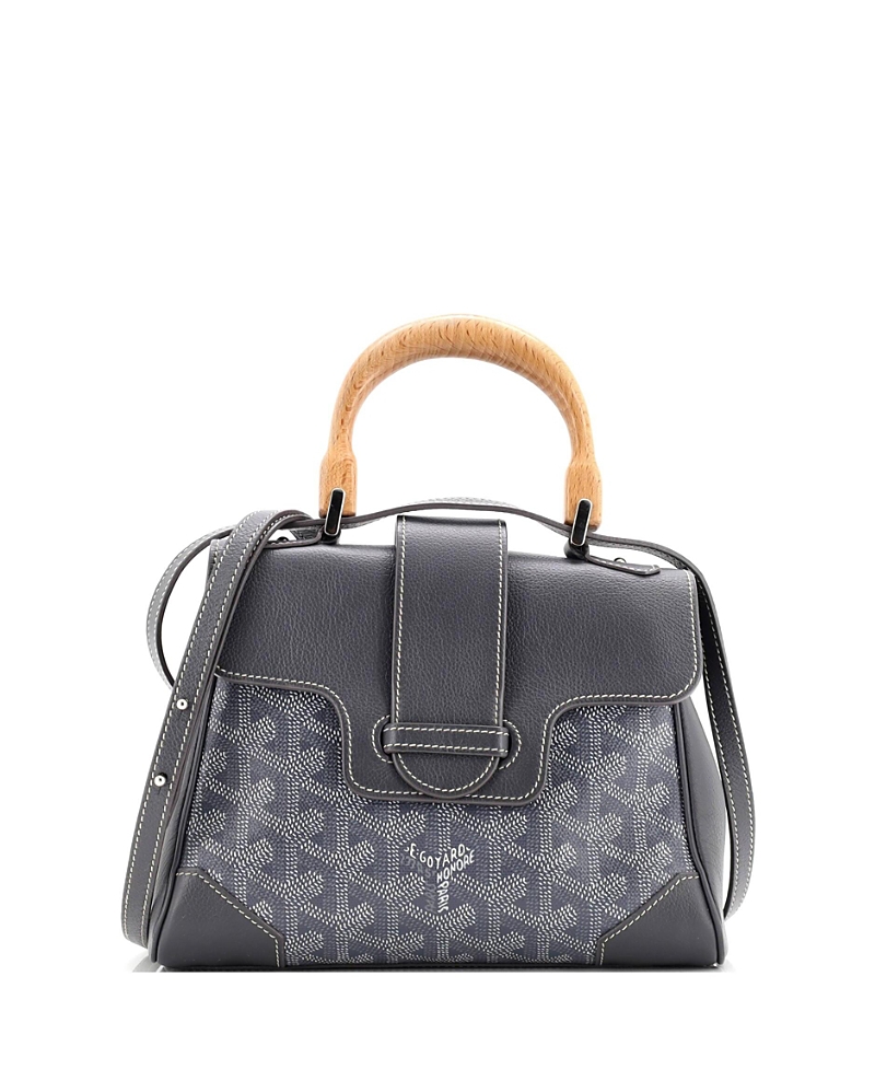 Pre-owned Pre-owned Goyard Goyard Mini Saigon Top Handle Bag Coated Canvas With Leather