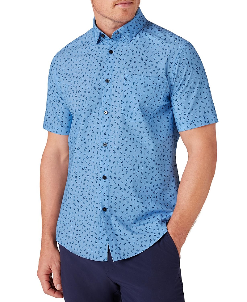 Mizzen + Main Mizzen+main Leeward Trim Fit Floral Short Sleeve Performance Button-up Shirt