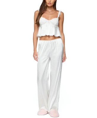 Izabella Lacey Satin Effect Ruffle Top