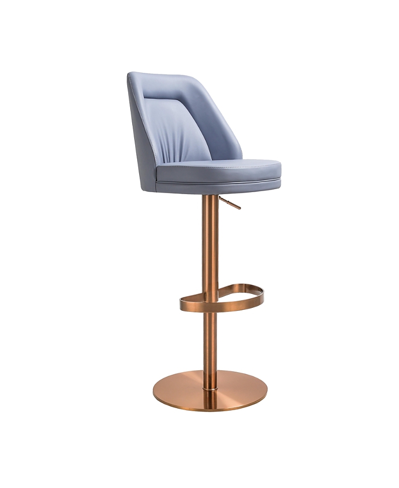 Tov Furniture Maven Performance Faux Leather And Rose Gold Adjustable Swivel Stool In Gold