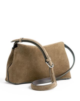 T-Lock Suede Convertible Clutch in Brown