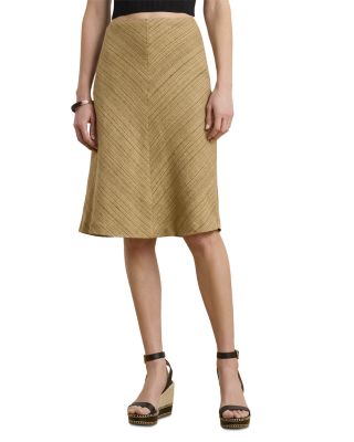 Herringbone Linen Blend Tweed Skirt
