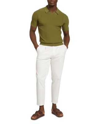 Aindrea Textured Rib Open Neck Knitted Polo Shirt