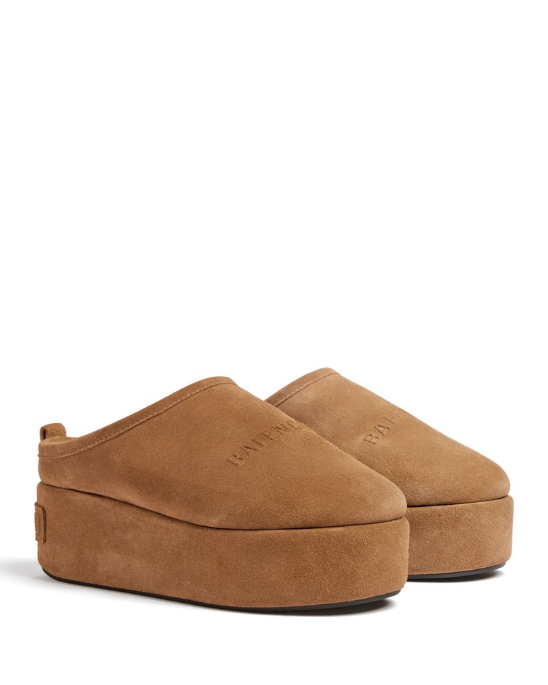 Balenciaga Women's Alaska Platform Mules in Camel