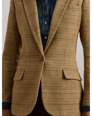 Herringbone Linen Blend Tweed Blazer