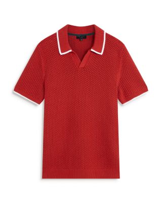 Sachair Textured Knit Open Neck Polo