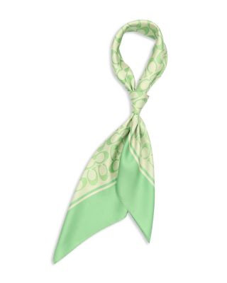 COACH - Textured Signature C Print Silk Square Scarf