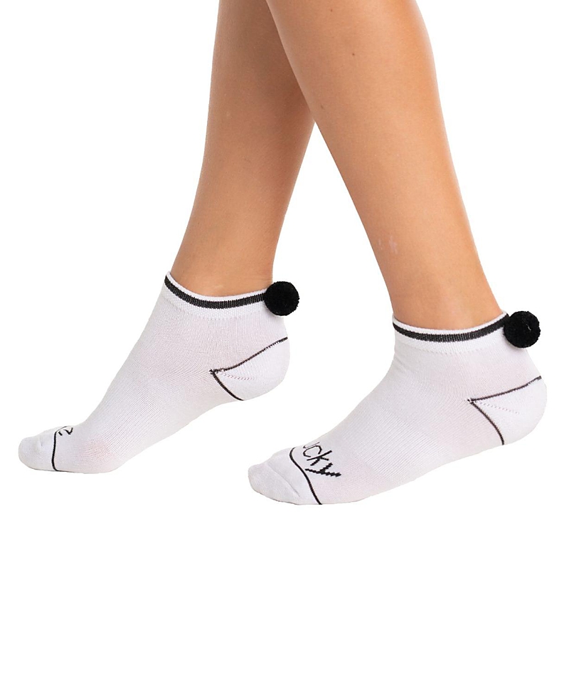 Lucky In Love Lucky Pom Low Cut Socks In White